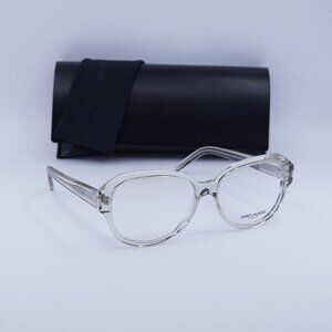 Saint Laurent SL411 004 Square Eyeglasses 57mm - Transparent